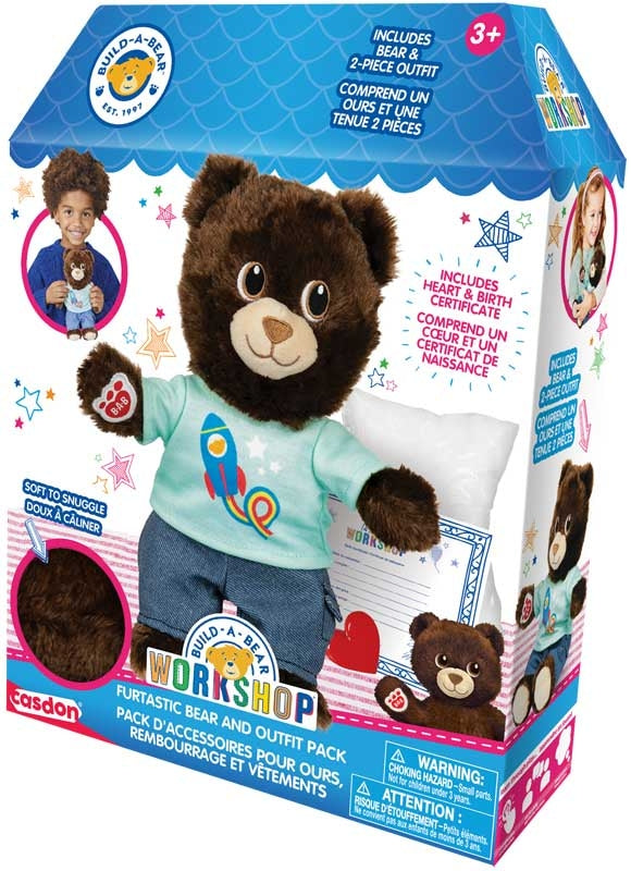 CASDON BUILD-A-BEAR WORKSHOP FURTASTIC BEAR AND OUTFIT PACK