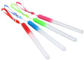 GLITTER L/UP FLASHING STICK 19CM W/WRIST STRAP ASSORTED